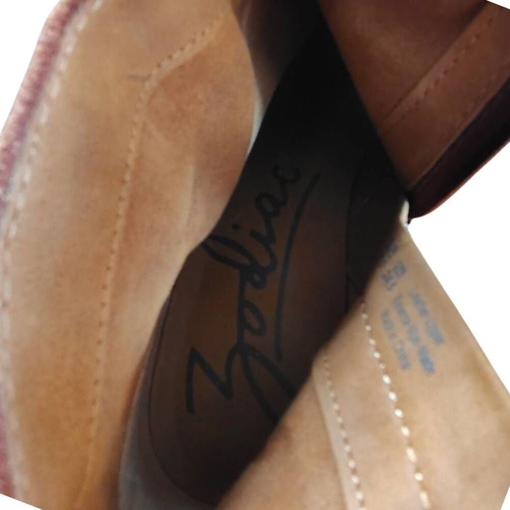 Zodiac Dacey Chestnut Suede Ankle Boots Women’s 7.5 Western Buckle Strap Side Zi - Picture 10 of 12